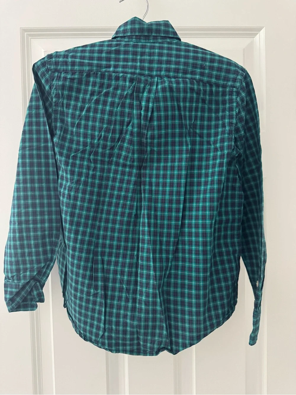 Ralph Lauren Teal & Navy Plaid Button-Down Shirt